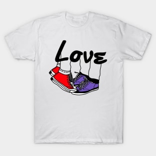 Tippy Toe Kiss Cute Couple Love T-Shirt